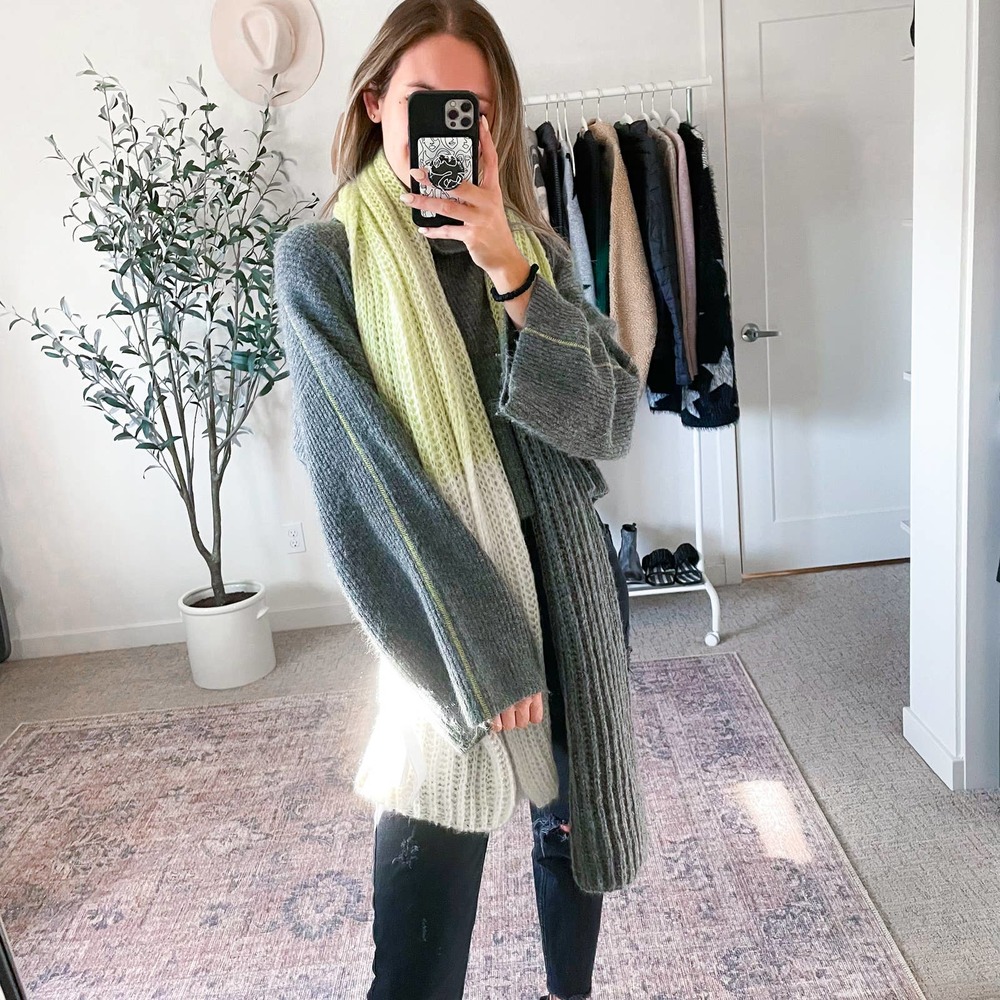 TOPSHOP Knit Color Block Scarf‎ - Picture 2 of 6